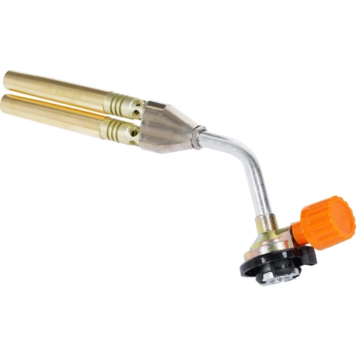 Горелка газовая на цанговый баллон, Airline ручн.поджиг, 2 сопла D12x102 мм, металл ADGT009 фото 4