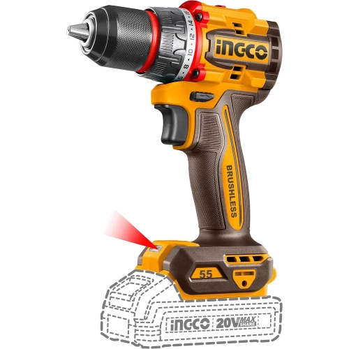 Бесщеточный шуруповерт INGCO 55 Нм 20В, б/щ INDUSTRIAL CDLI205581 Бесщеточный шуруповерт INGCO 55 Нм 20В, б/щ INDUSTRIAL CDLI205581