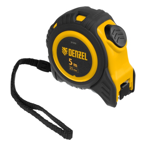 Рулетка 5м х 25мм, обрезиненный корпус, автоматическая фиксация Denzel фото 3