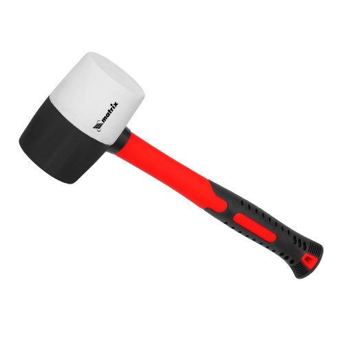 Киянка резиновая, 450 г, черно-белая резина, фибергласовая рукоятка Matrix фото 2