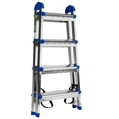 Стремянка двухсторонняя 4 ступени, сталь профиль, стальные ступени, Сибртех фото 2