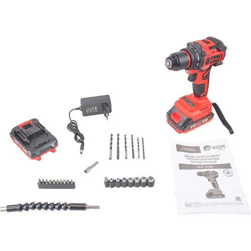 Аккумуляторная дрель-шуруповерт EDON UAD-21BL 22977 фото 9