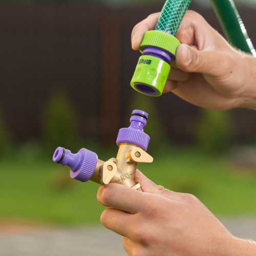 Разветвитель двухканальный, регулируемый, внешняя и внутренняя резьба 3/4, латунный Palisad фото 9