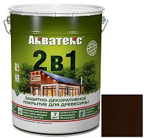 Покрытие алкидное защитно-декоративное для древесины Акватекс 2 в 1 полуматовое Палисандр 20 л