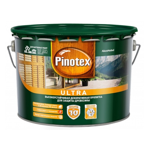 Пропитка для древесины Pinotex Ultra бесцветная 9 л