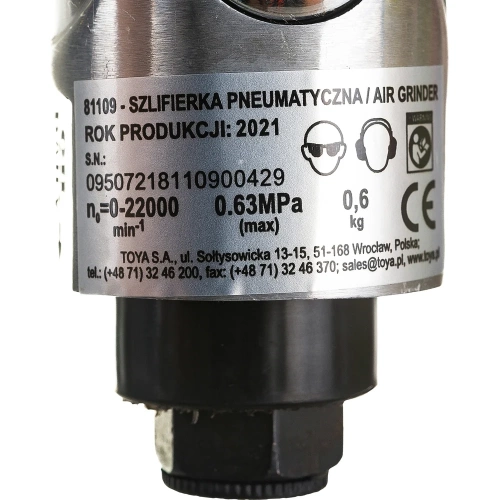 Прямая пневматическая шлифмашина VOREL с аксессуарами 81109 фото 5