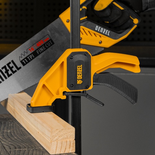 Струбцина F-образная, быстрозажимная, 450 х 80 мм, усиленный нейлоновый корпус Denzel фото 12