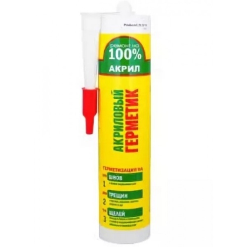 Акриловый герметик Ремонт на 100% белый 260 мл Акриловый герметик Ремонт на 100% белый 260 мл