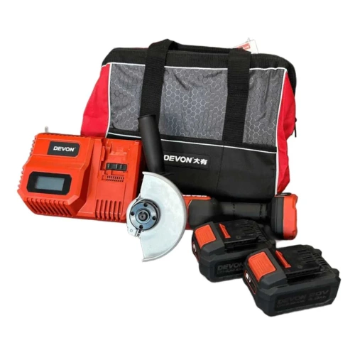 Аккумуляторная углошлифовальная машина DEVON 2 АКБ 4 Ач, ЗУ, сумка 2908-Li-20-125Q-SET Аккумуляторная углошлифовальная машина DEVON 2 АКБ 4 Ач, ЗУ, сумка 2908-Li-20-125Q-SET
