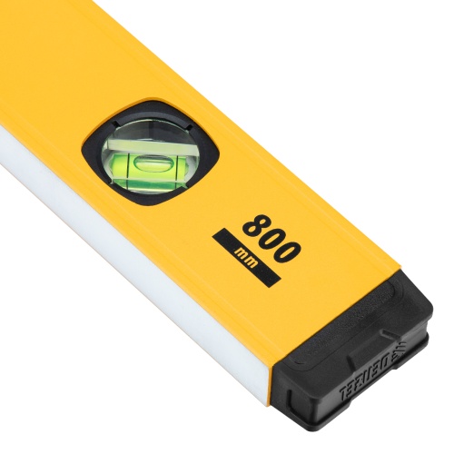 Уровень алюминиевый, магнит, фрезерованный, 3 глазка (1 зеркал.) 0,5 мм/м, 800 мм Denzel фото 6