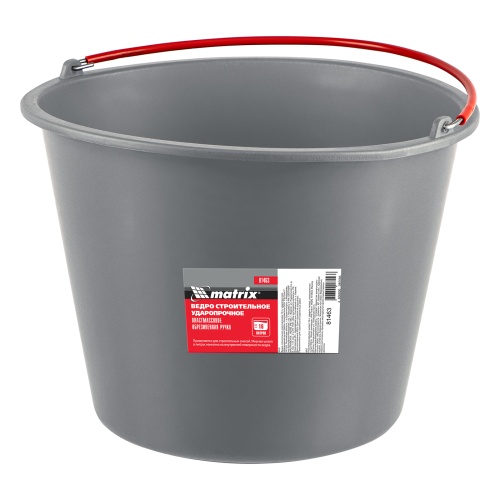 Ведро строительное пластмассовое 16 л, ударопрочное, обрезиненная ручка Matrix фото 5
