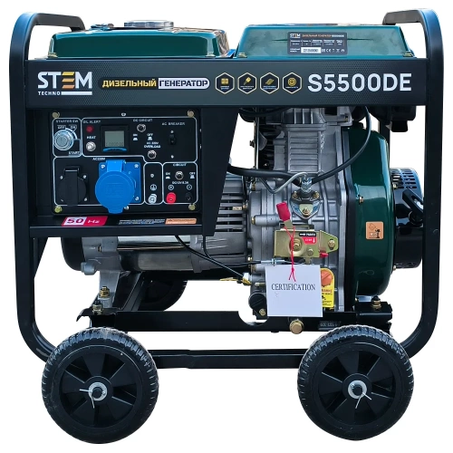Дизельный генератор STEM Techno s5500de (5,5кв, электростартер, дисплей, подогрев) ГЕН018 фото 3