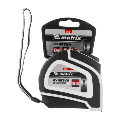 Рулетка Autostop,8 м х 25 мм,двухкомпонентный корпус,автоматическая фиксация,Pro Matrix фото 6 Рулетка Autostop,8 м х 25 мм,двухкомпонентный корпус,автоматическая фиксация,Pro Matrix фото 6