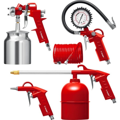 Набор пневмоинструмента Зубр MS-5N 06458-H5_z01 универсальный 5 предметов Набор пневмоинструмента Зубр MS-5N 06458-H5_z01 универсальный 5 предметов