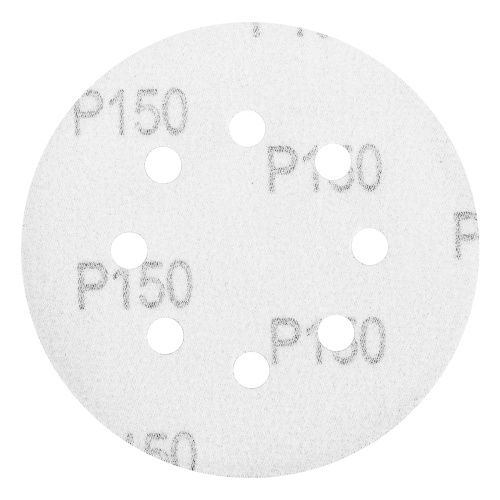 Круг абразивный на ворсовой подложке под "липучку", перфорированный, P 150, 125 мм, 5 шт Matrix фото 3