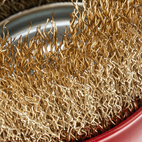 Щетка для УШМ, 75 мм, М14, "чашка", латунированная витая проволока Matrix фото 5