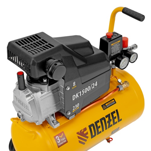 Компрессор воздушный DK1500/24, Х-PRO 1.5 кВт, 230 л/мин, 24 л Denzel фото 12