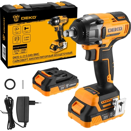 Гайковерт аккумуляторный бесщеточный DEKO DKIS-Li, 20В, 2_3.0Ач, 370 Нм, в кейсе 083-1083 фото 3 Гайковерт аккумуляторный бесщеточный DEKO DKIS-Li, 20В, 2_3.0Ач, 370 Нм, в кейсе 083-1083 фото 3