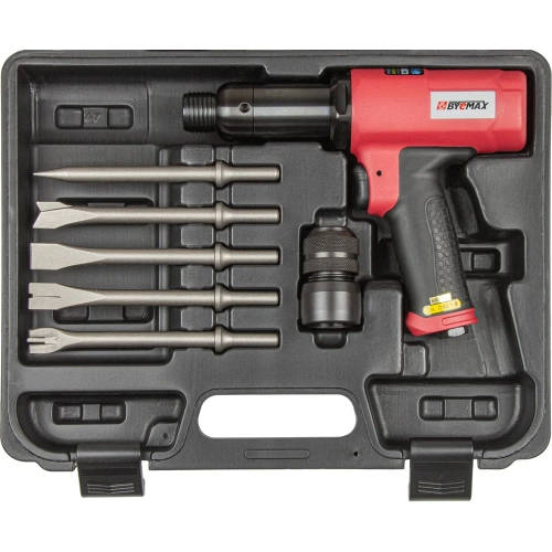 Пневмозубило BYEMAX в наборе с зубилами, 2700 уд/мин, боек D22xL92, 15.2 Дж BM-128RK