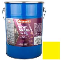 Грунт-эмаль Pufas Decoself 3 в 1 матовая жёлтая 5 кг
