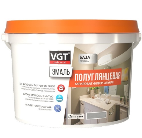 Эмаль универсальная VGT База С полуглянцевая 1 кг