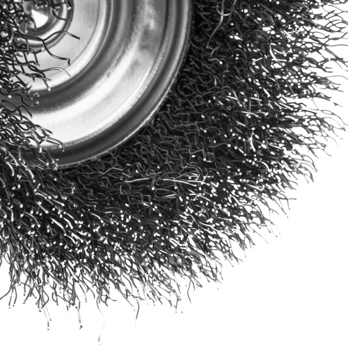 Щетка для дрели, 75 мм, Чашка, со шпилькой, нержавеющая витая проволока Denzel фото 4