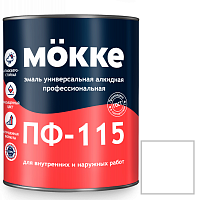 Эмаль алкидная профессиональная Mokke ПФ-115 белая матовая 5 кг