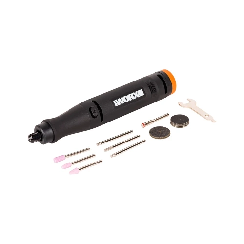 Гравировальная машинка WORX WX739.9 + Выжигатель WORX WX744.9, 20 В, 2 Ач, адаптер, ЗУ, кейс WX988 фото 4