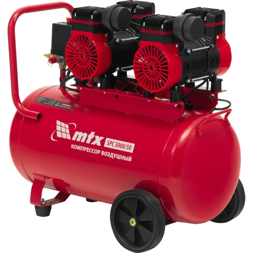 Компрессор безмасляный малошумный MTX SPC 3000/50, 3000 Вт, ресивер 50 л, 520 л/мин 58140 фото 4