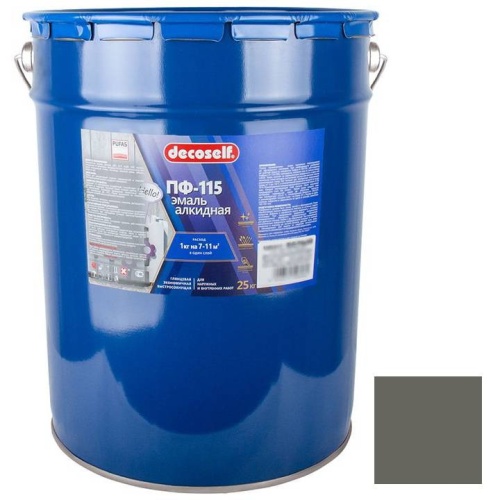 Эмаль Pufas Decoself ПФ-115 светло-серая 25 кг