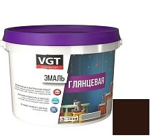 Эмаль универсальная VGT глянцевая Ral 8017 темно-коричневая 1 кг