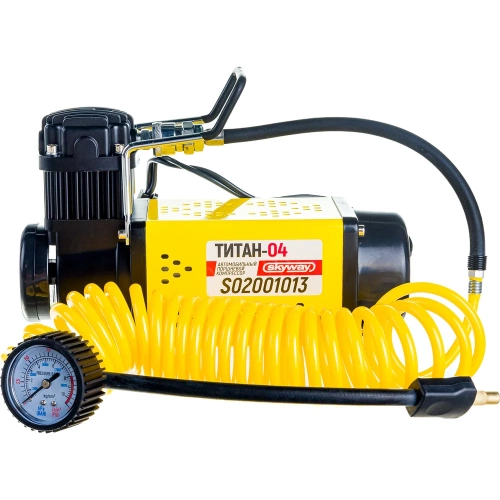 Металлический компрессор 100л/мин с крокодилами в сумке 10АТМ SKYWAY ТИТАН-04 S02001013