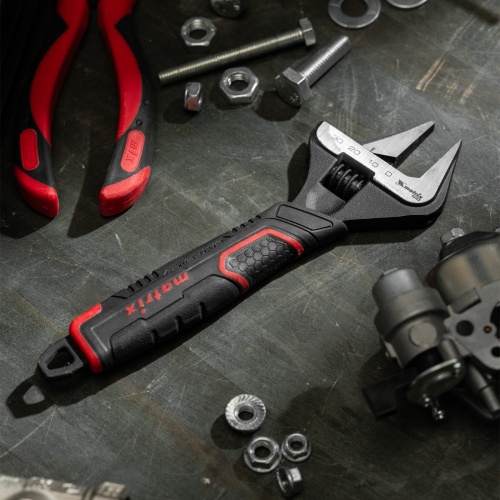 Ключ разводной, тонкие губки, фосфатированный, двухкомпонентная рукоятка, 200 мм, PRO Matrix фото 5