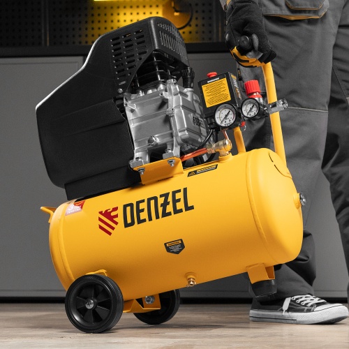 Компрессор воздушный DC1500/24, прямой привод, 1.5 кВт, 24 литра, 220 л/мин Denzel фото 43