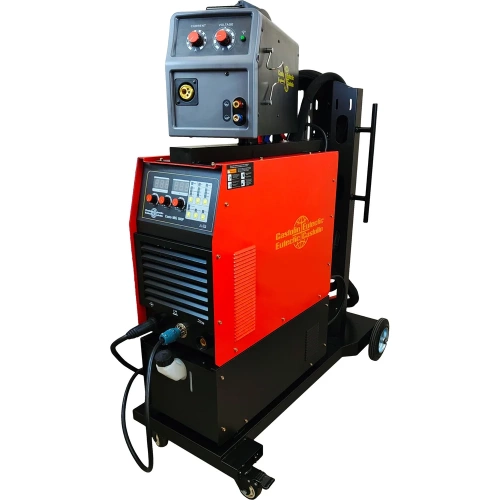 Сварочный полуавтомат CASTOLIN CastoMIG 500P в комплекте с блоком охлаждения горелки,тележкой, механизмом подачи проволоки с роликами под порошковую проволоку1.2/1.6К , и соединительным шланг-пакетом 5метров 72300009