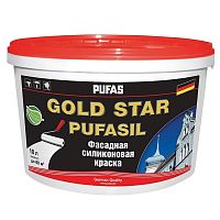 Краска фасадная Pufas Gold Star Purfasil D морозостойкая 10 л/14,9 кг