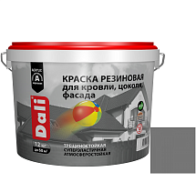 Краска резиновая Dali для кровли, цоколя, фасада серая 12 кг
