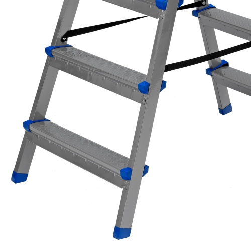 Стремянка двухсторонняя 5 ступеней, сталь профиль, стальные ступени, Сибртех фото 7