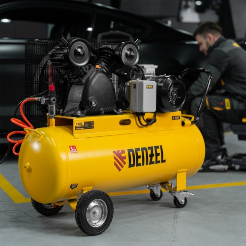 Компрессор воздушный рем. привод BCV 4000-T/100, 4,0 кВт, 100 литров, 690 л/мин Denzel фото 26