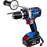 Профессиональная бесщеточная дрель-шуруповерт ЗУБР 20 В, 2 АКБ х 4 Ач, кейс DB-211-42