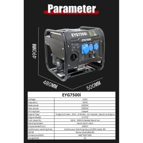 Генератор бензиновый ANDELI EYG 7500I () ADL28-005 фото 6 Генератор бензиновый ANDELI EYG 7500I () ADL28-005 фото 6