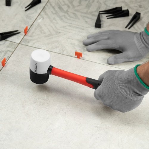 Киянка резиновая, 225 г, черно-белая резина, фибергласовая рукоятка Matrix фото 8