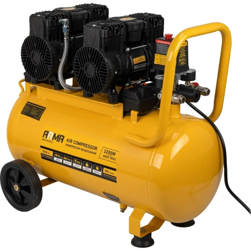 Компрессор воздушный безмасляный малошумный ARMA 2,2 кВт, 50л ресивер, 350 л/мин ARSC-50X2 фото 3