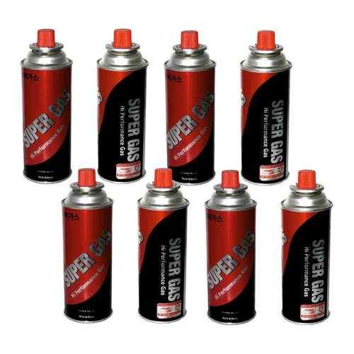 Газовый баллон SUPER GAS набор 8 шт., для портативных газовых приборов, всесезонный, цанговый, пр-во Ю.Корея, арт. 2711139708