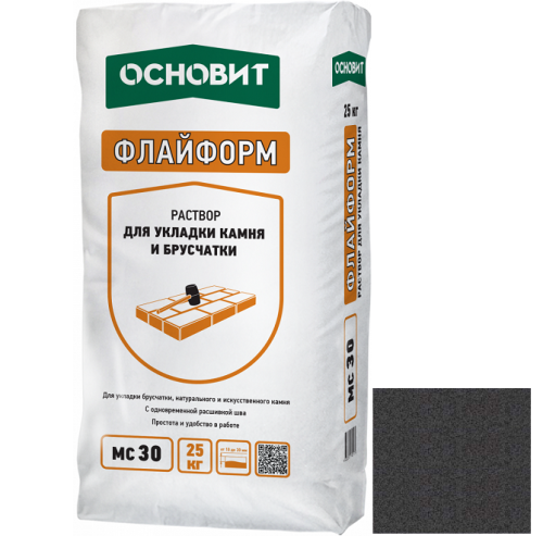 Раствор кладочный Основит Флайформ MC30 023 графит 25 кг