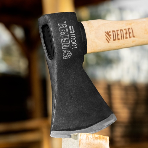 Топор, 1000 г, кованый, буковое топорище Denzel фото 9