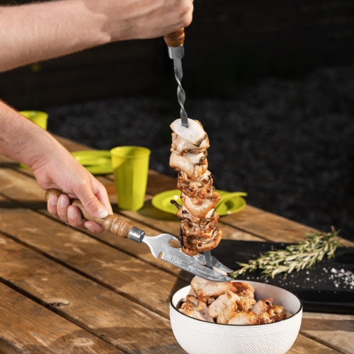 Шампур плоский, 650х10х2,5 мм, с деревянной рукояткой, нерж. сталь, Camping// Palisad фото 9