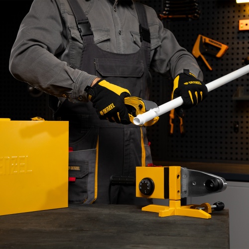 Аппарат для сварки пластиковых труб DWP-1500, 1500 Вт, 260-300 град, комплект насадок, 20-63 мм Denzel фото 16