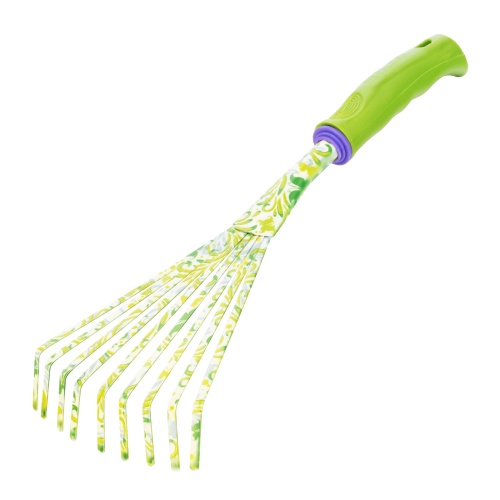 Грабли веерные 9 - зубые, 130 х 415 мм, стальные, пластиковая рукоятка, Flower Green, Palisad