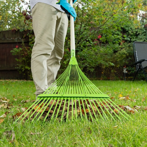 Грабли веерные стальные, 565 мм, 22 плоских зуба, эмалированные, усиленные, без черенка, Palisad фото 11